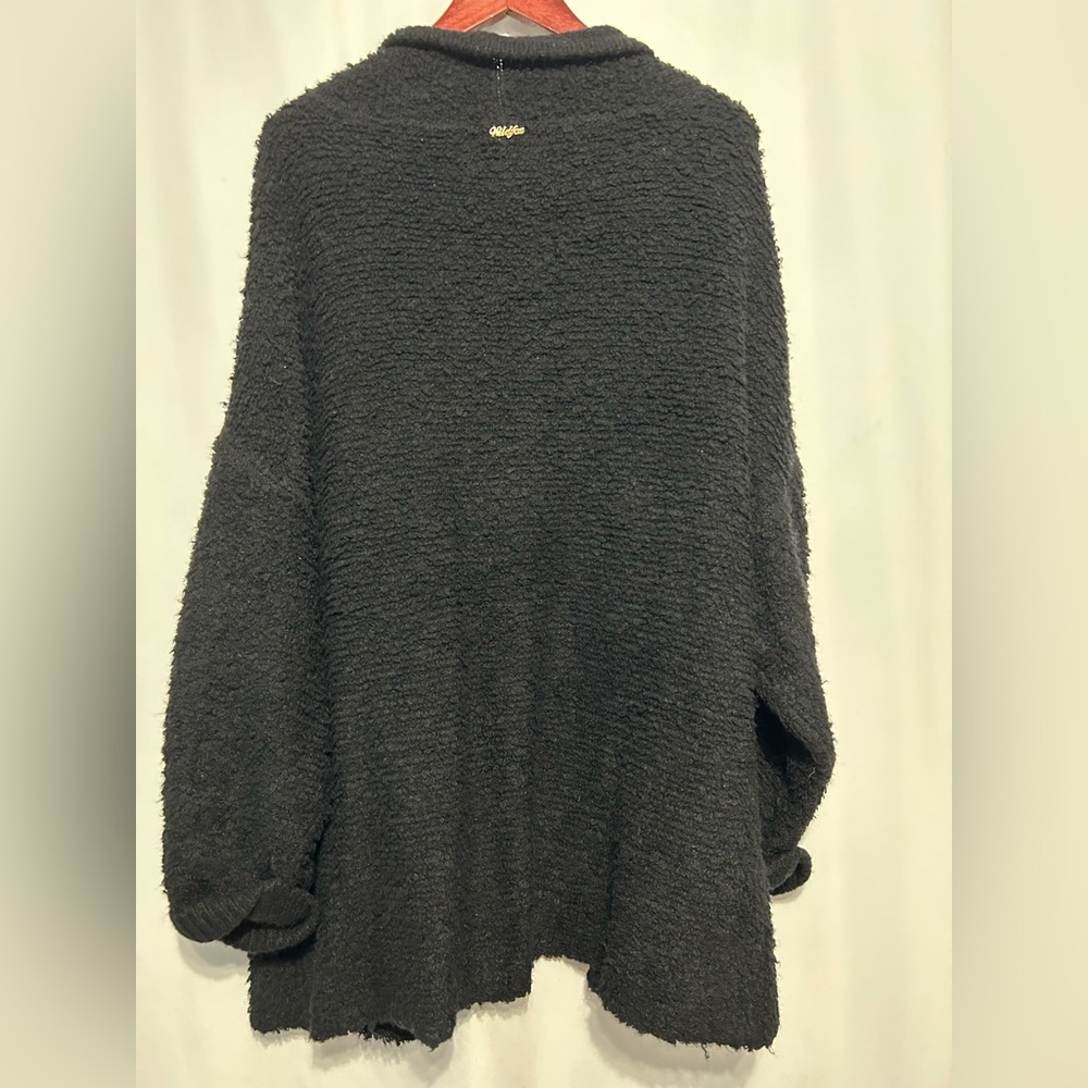 Wildfox White Label Varsity Slouchy Letterman Cardigan RARE sz Large Black - Picture 7 of 9
